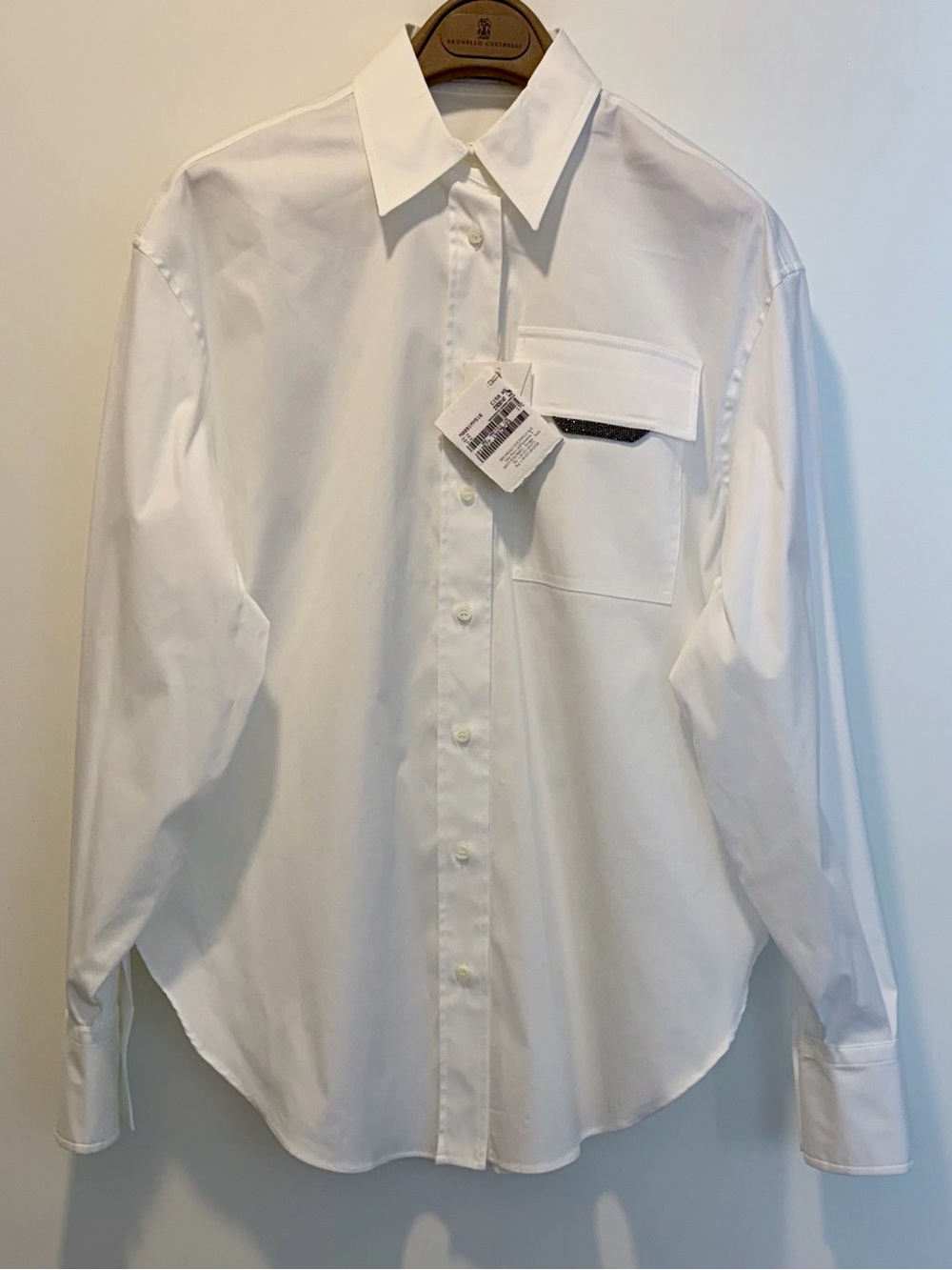 Brunello Cucinelli White Cotton Button-Front Blouse - Picture 3 of 10